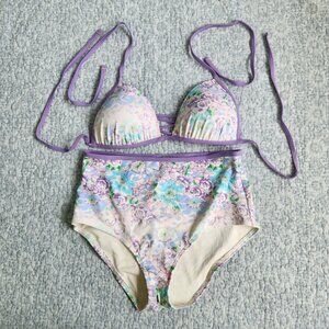 aerie Two Piece Floral Bikini/Swimsuit, Size Medium